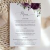 Plum Purple Flowers Wedding Menu, Wedding Stationery, Printable File, Edit Yourself, SH31 Plum Purple Flowers Wedding Menu, Wedding Stationery, Printable File, Edit Yourself, SH31