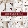 Burgundy Red Flowers Wedding Bundle, Printable File, Edit Yourself, SH34 Burgundy Red Flowers Wedding Bundle, Printable File, Edit Yourself, SH34