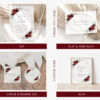Burgundy Red Flowers Wedding Bundle, Printable File, Edit Yourself, SH34 Burgundy Red Flowers Wedding Bundle, Printable File, Edit Yourself, SH34