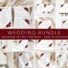 Burgundy Red Flowers Wedding Bundle, Printable File, Edit Yourself, SH34 Burgundy Red Flowers Wedding Bundle, Printable File, Edit Yourself, SH34