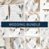 Navy and Pink Flowers Wedding Bundle, Printable File, Edit Yourself, SH35 Navy and Pink Flowers Wedding Bundle, Printable File, Edit Yourself, SH35