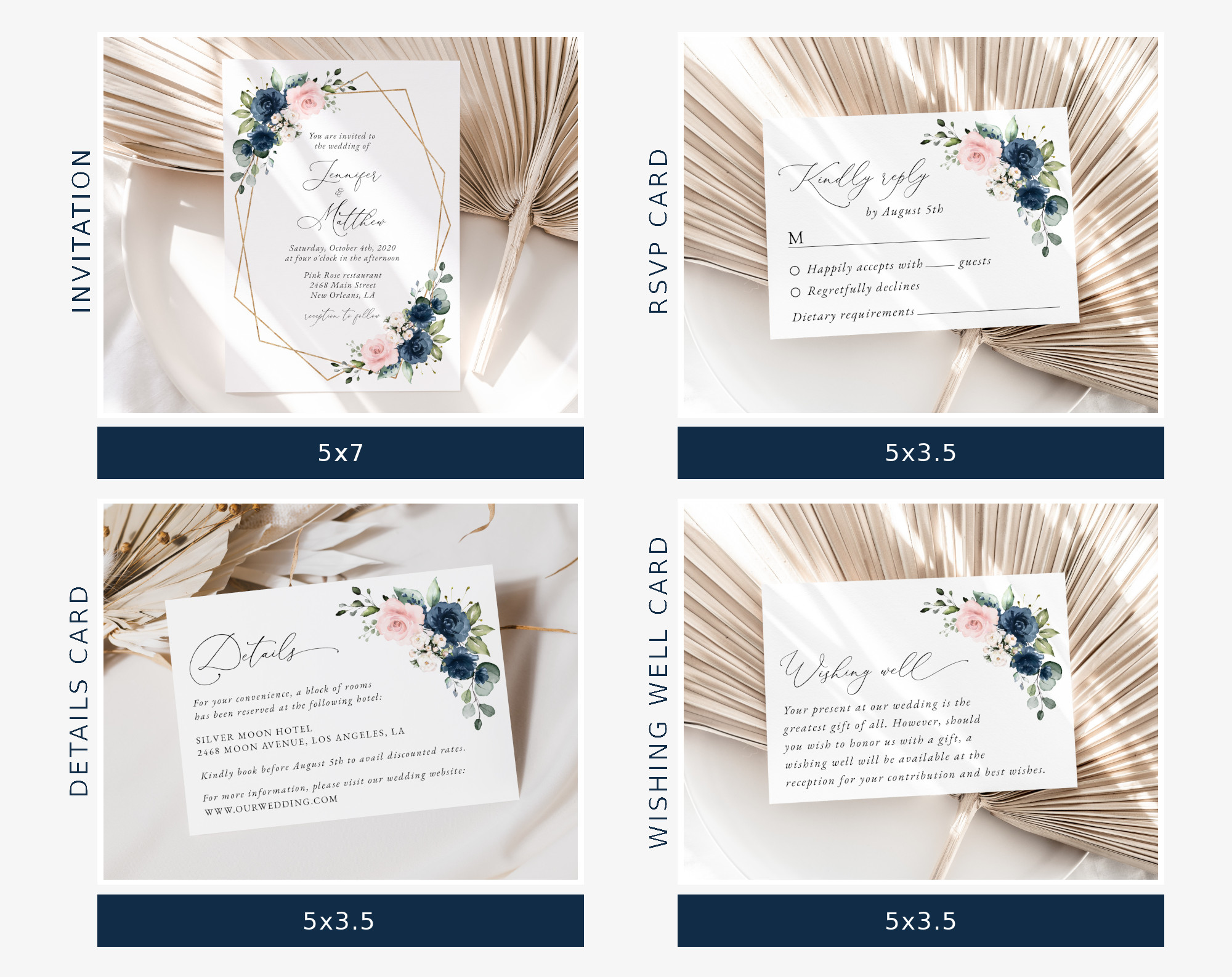 Navy and Pink Flowers Wedding Bundle, Printable File, Edit Yourself, SH35 Navy and Pink Flowers Wedding Bundle, Printable File, Edit Yourself, SH35