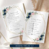 Navy and Pink Flowers Wedding Bundle, Printable File, Edit Yourself, SH35 Navy and Pink Flowers Wedding Bundle, Printable File, Edit Yourself, SH35