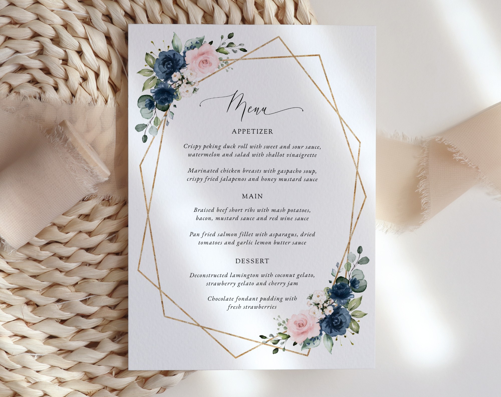Navy and Pink Flowers Wedding Menu, Wedding Stationery, Printable File, Edit Yourself, SH35 Navy and Pink Flowers Wedding Menu, Wedding Stationery, Printable File, Edit Yourself, SH35