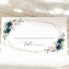 Navy and Pink Flowers Place Card, Wedding Stationery, Printable File, Edit Yourself, SH35 Navy and Pink Flowers Place Card, Wedding Stationery, Printable File, Edit Yourself, SH35