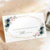 Navy and Pink Flowers Place Card, Wedding Stationery, Printable File, Edit Yourself, SH35 Navy and Pink Flowers Place Card, Wedding Stationery, Printable File, Edit Yourself, SH35