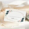 Navy and Pink Flowers Place Card, Wedding Stationery, Printable File, Edit Yourself, SH35 Navy and Pink Flowers Place Card, Wedding Stationery, Printable File, Edit Yourself, SH35