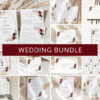 Burgundy and Pink Flowers Wedding Bundle, Printable File, Edit Yourself, SH36 Burgundy and Pink Flowers Wedding Bundle, Printable File, Edit Yourself, SH36