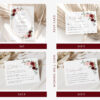 Burgundy and Pink Flowers Wedding Bundle, Printable File, Edit Yourself, SH36 Burgundy and Pink Flowers Wedding Bundle, Printable File, Edit Yourself, SH36