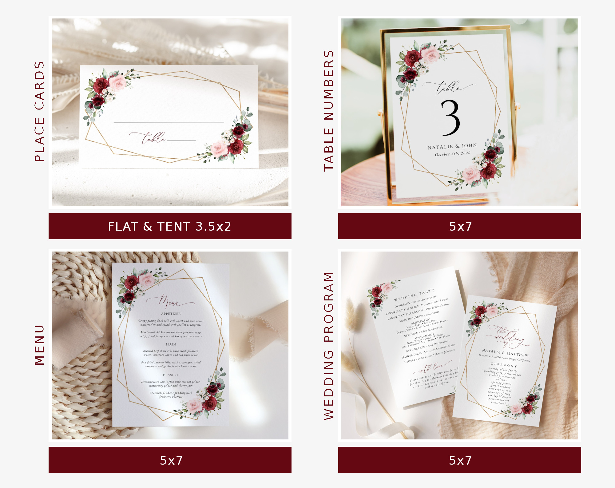 Burgundy and Pink Flowers Wedding Bundle, Printable File, Edit Yourself, SH36 Burgundy and Pink Flowers Wedding Bundle, Printable File, Edit Yourself, SH36