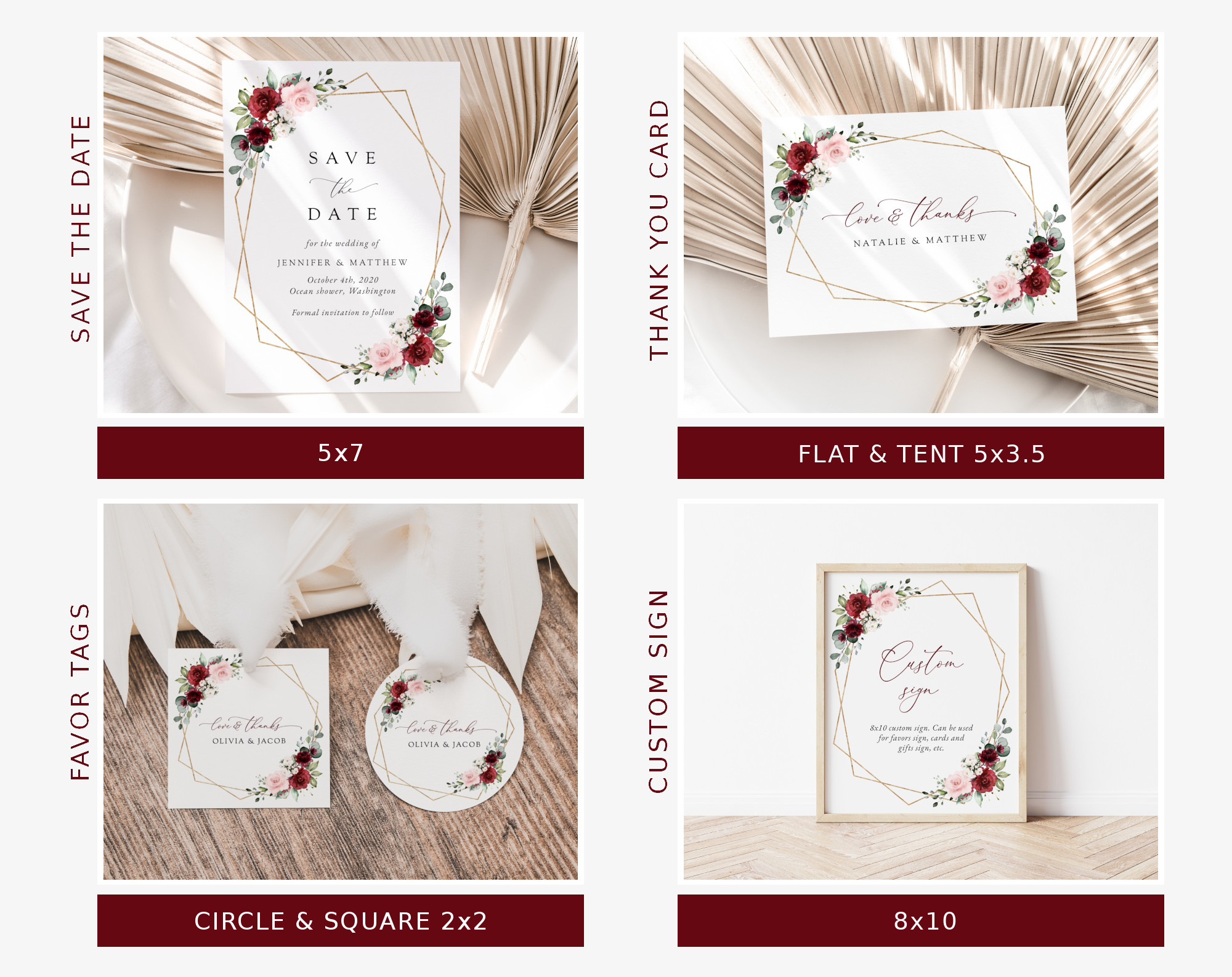 Burgundy and Pink Flowers Wedding Bundle, Printable File, Edit Yourself, SH36 Burgundy and Pink Flowers Wedding Bundle, Printable File, Edit Yourself, SH36