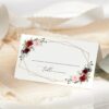 Burgundy and Pink Flowers Place Card, Wedding Stationery, Printable File, Edit Yourself, SH36 Burgundy and Pink Flowers Place Card, Wedding Stationery, Printable File, Edit Yourself, SH36