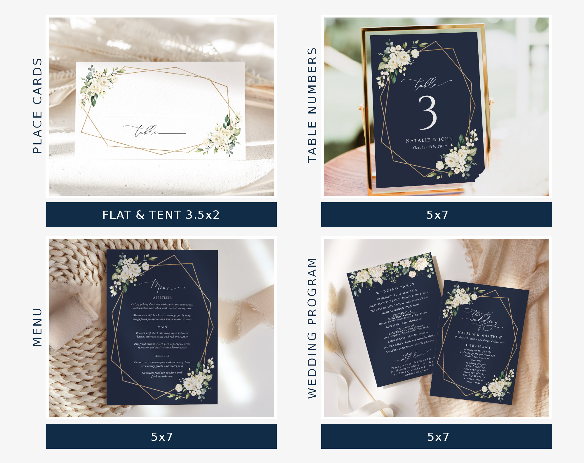 Navy and White Flowers Wedding Bundle, Printable File, Edit Yourself, SH41 Navy and White Flowers Wedding Bundle, Printable File, Edit Yourself, SH41