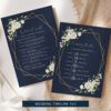 Navy and White Flowers Wedding Bundle, Printable File, Edit Yourself, SH41 Navy and White Flowers Wedding Bundle, Printable File, Edit Yourself, SH41