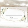 Navy and White Flowers Place Card, Wedding Stationery, Printable File, Edit Yourself, SH41