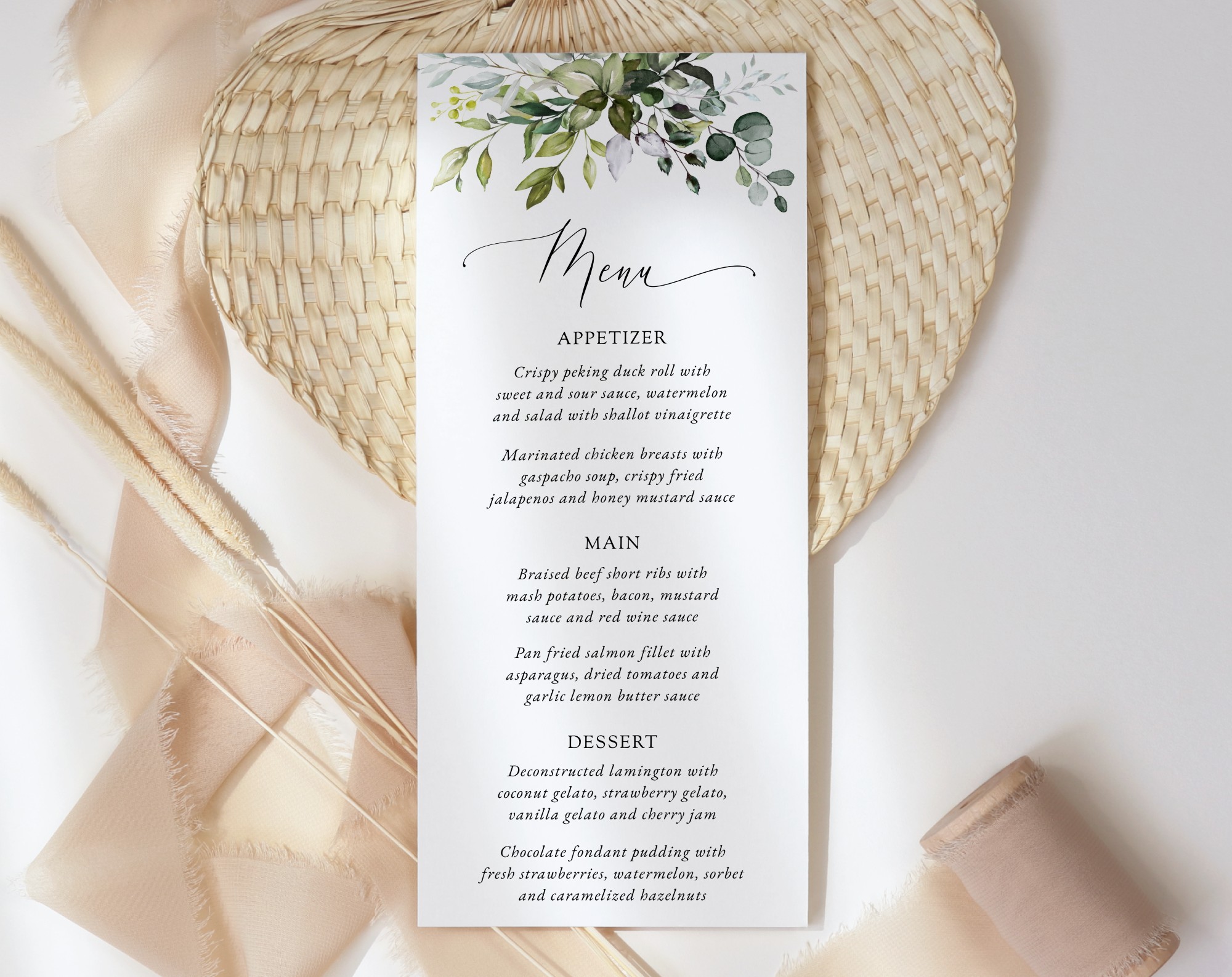 Eucalyptus Leaves Wedding Menu, Wedding Stationery, Printable File, Edit Yourself, SH45 Eucalyptus Leaves Wedding Menu, Wedding Stationery, Printable File, Edit Yourself, SH45