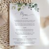 Eucalyptus Leaves Wedding Menu, Wedding Stationery, Printable File, Edit Yourself, SH45 Eucalyptus Leaves Wedding Menu, Wedding Stationery, Printable File, Edit Yourself, SH45