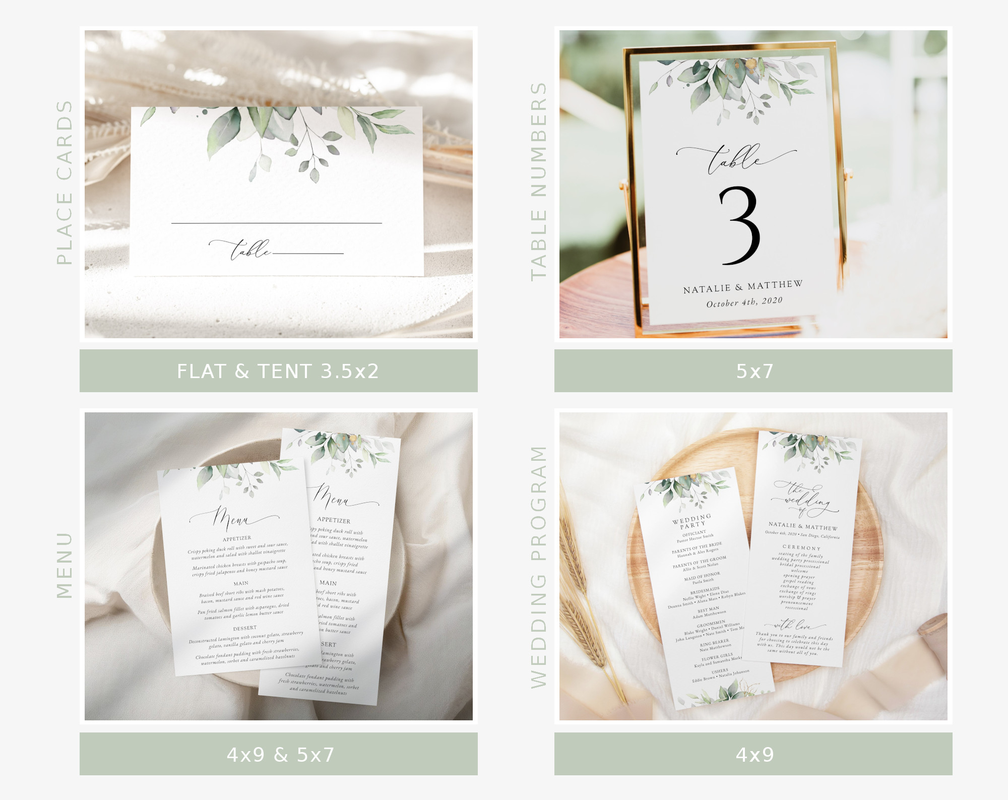 Greenery and Gold Wedding Bundle, Printable File, Edit Yourself, SH46 Greenery and Gold Wedding Bundle, Printable File, Edit Yourself, SH46
