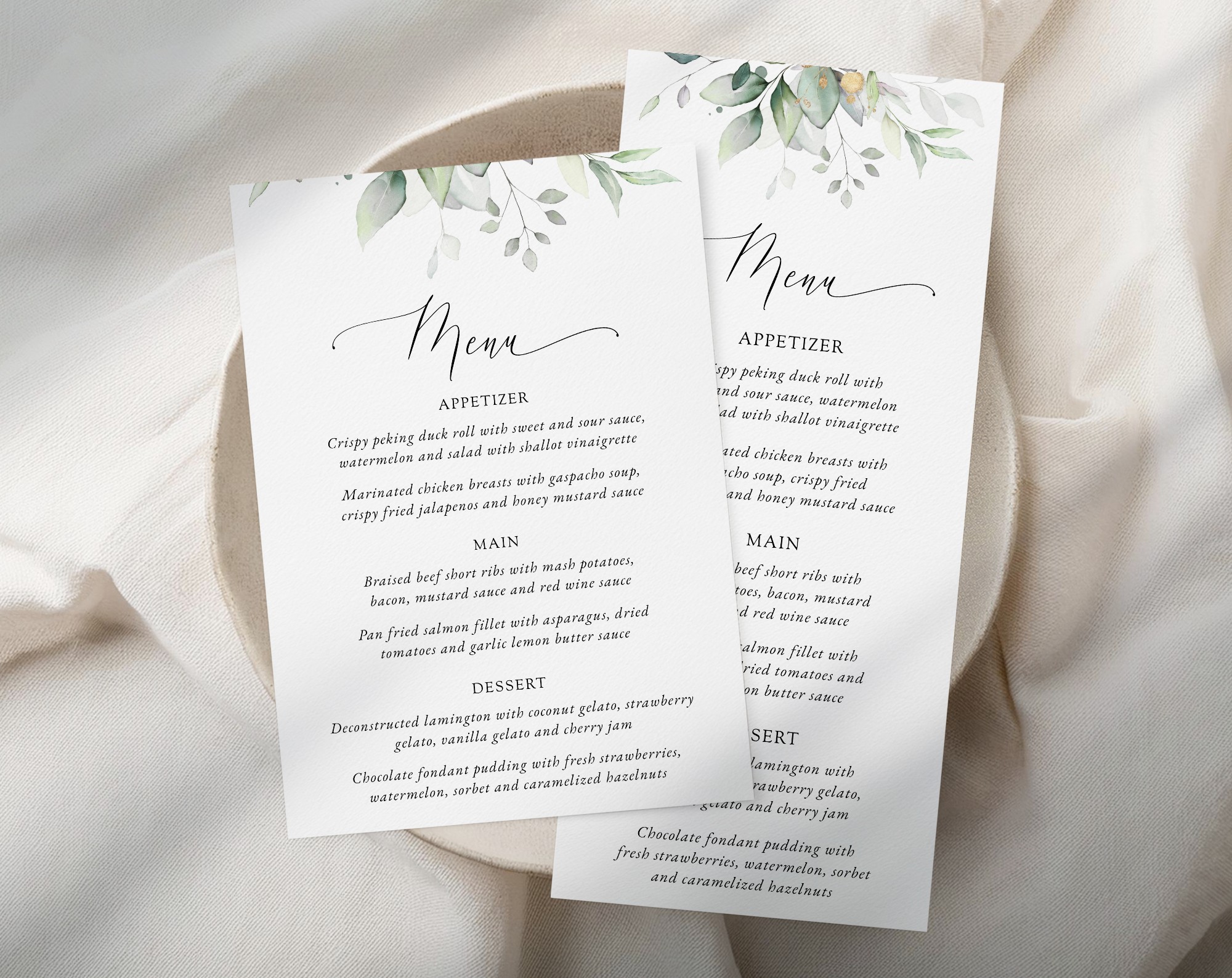 Greenery and Gold Wedding Menu, Wedding Stationery, Printable File, Edit Yourself, SH46 Greenery and Gold Wedding Menu, Wedding Stationery, Printable File, Edit Yourself, SH46