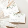 Greenery and Gold Place Card, Wedding Stationery, Printable File, Edit Yourself, SH46
