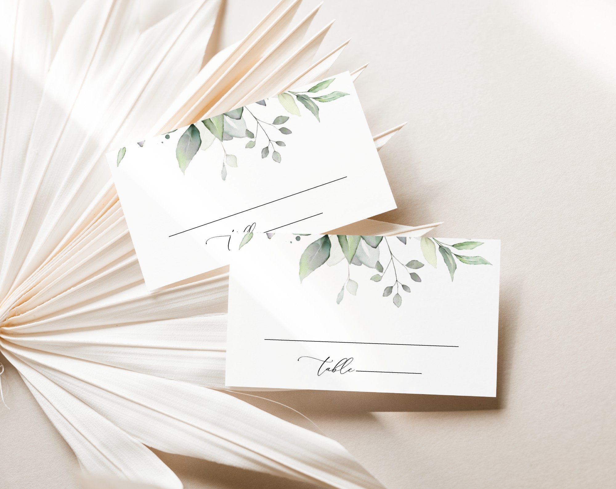 Greenery and Gold Place Card, Wedding Stationery, Printable File, Edit Yourself, SH46 Greenery and Gold Place Card, Wedding Stationery, Printable File, Edit Yourself, SH46