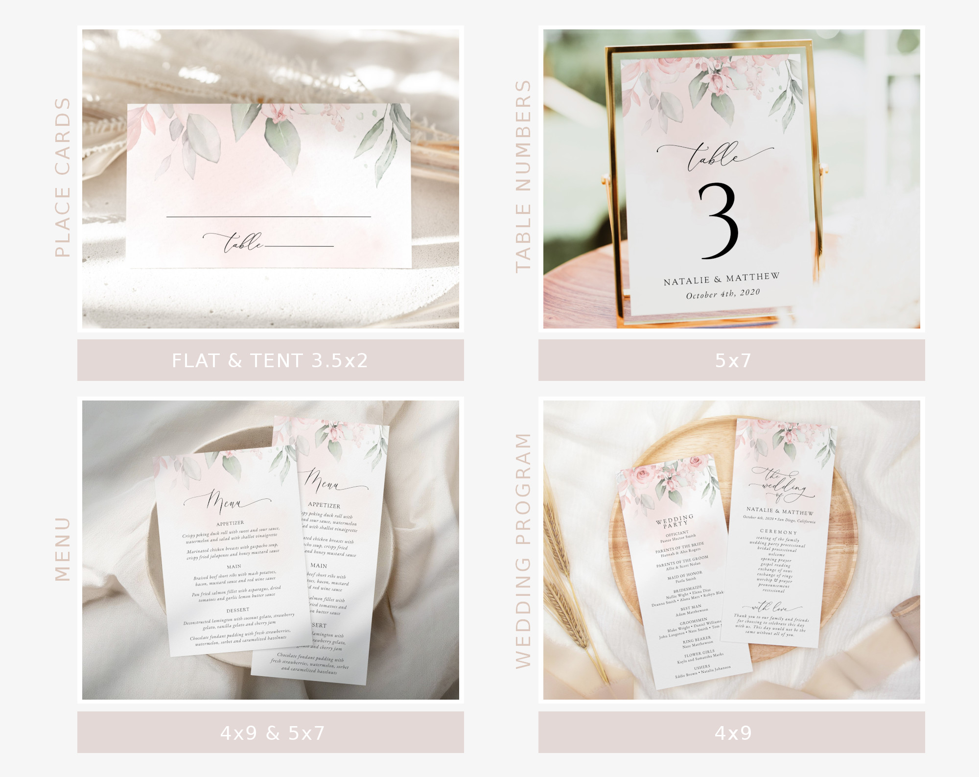 Blush Pink Flowers Wedding Bundle, Printable File, Edit Yourself, SH47 Blush Pink Flowers Wedding Bundle, Printable File, Edit Yourself, SH47