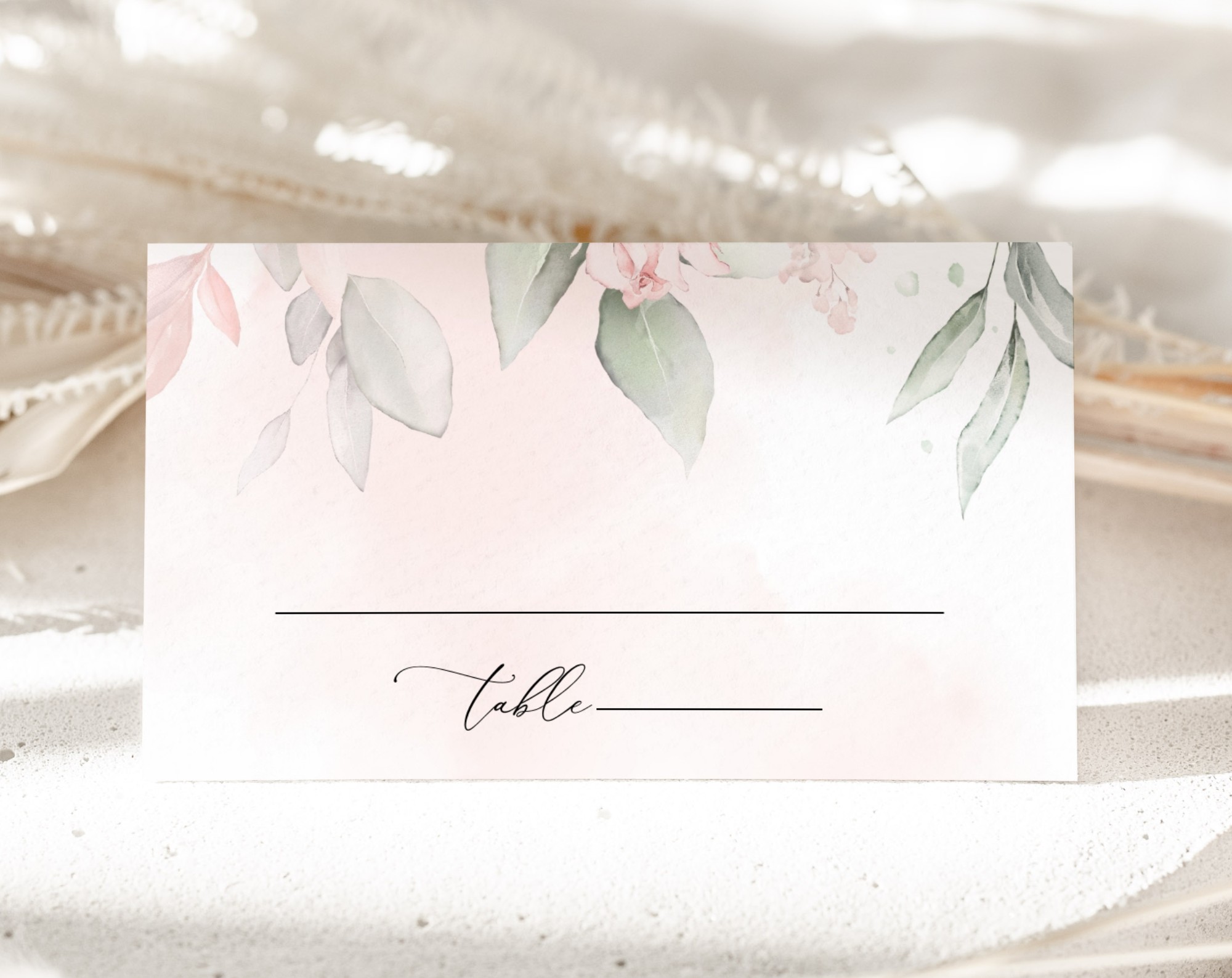 Blush Pink Flowers Place Card, Wedding Stationery, Printable File, Edit Yourself, SH47 Blush Pink Flowers Place Card, Wedding Stationery, Printable File, Edit Yourself, SH47
