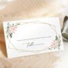 Pink Flowers Place Card, Wedding Stationery, Printable File, Edit Yourself, SH48 Pink Flowers Place Card, Wedding Stationery, Printable File, Edit Yourself, SH48