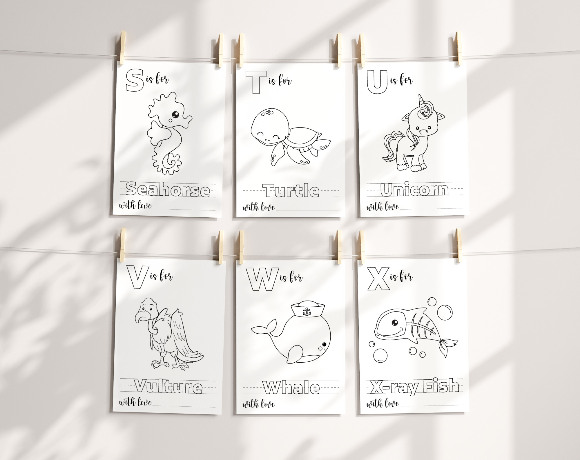 Baby's First Animals ABC Book, Coloring Pages, Baby Shower Activity, Printable File, 2 Sizes Included Baby's First Animals ABC Book, Coloring Pages, Baby Shower Activity, Printable File, 2 Sizes Included