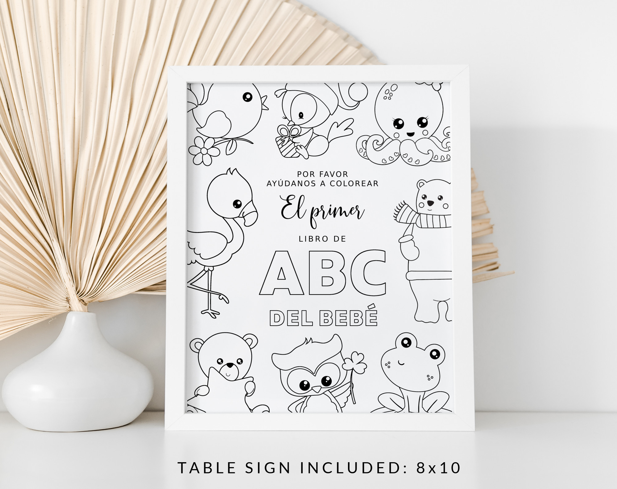 Spanish Baby's First Animals ABC Book, Coloring Book, Baby Shower Activity, Printable File, 2 Sizes Included Spanish Baby's First Animals ABC Book, Coloring Book, Baby Shower Activity, Printable File, 2 Sizes Included