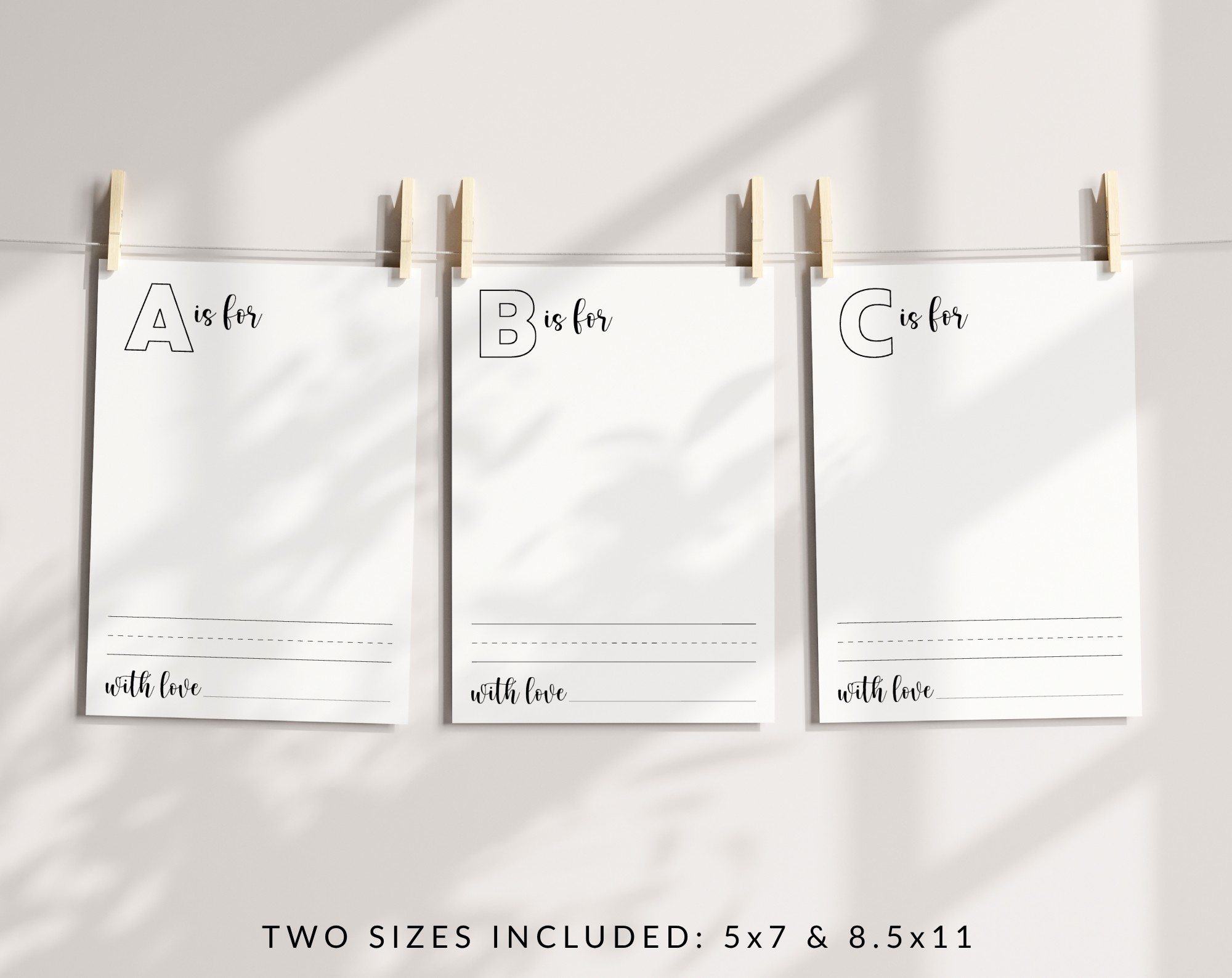 Baby's First ABC Book, Blank Version, Draw Your Own, Baby Shower Activity, Printable File, 2 Sizes Included