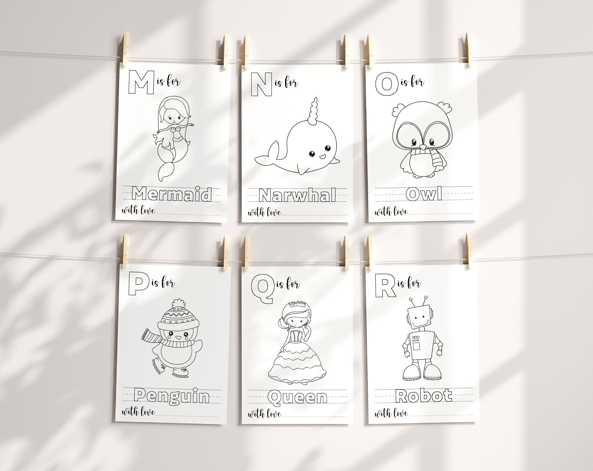 Baby's First ABC Book, Coloring Pages, Baby Shower Activity, Printable File, 2 Sizes Included