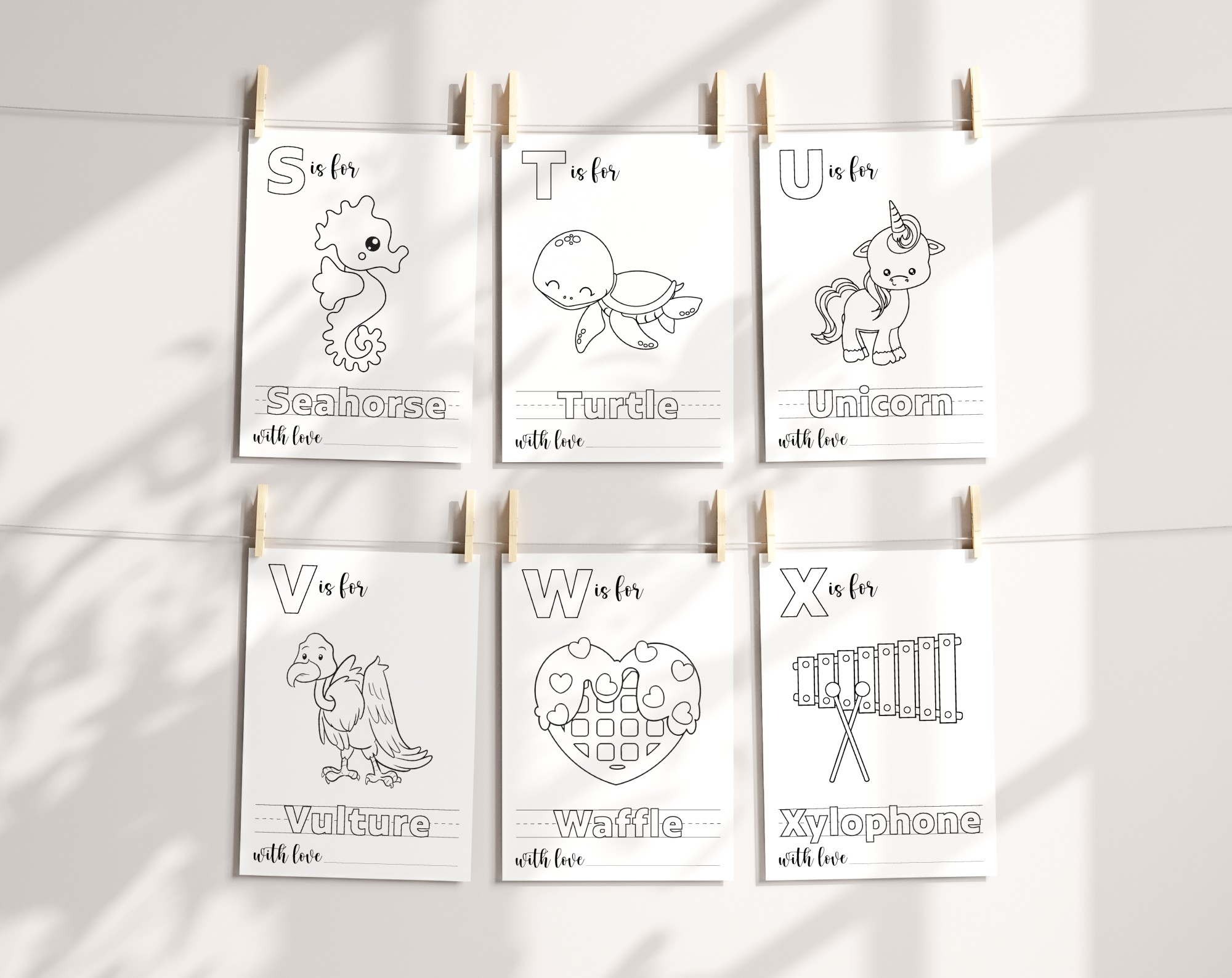Baby's First ABC Book, Coloring Pages, Baby Shower Activity, Printable File, 2 Sizes Included