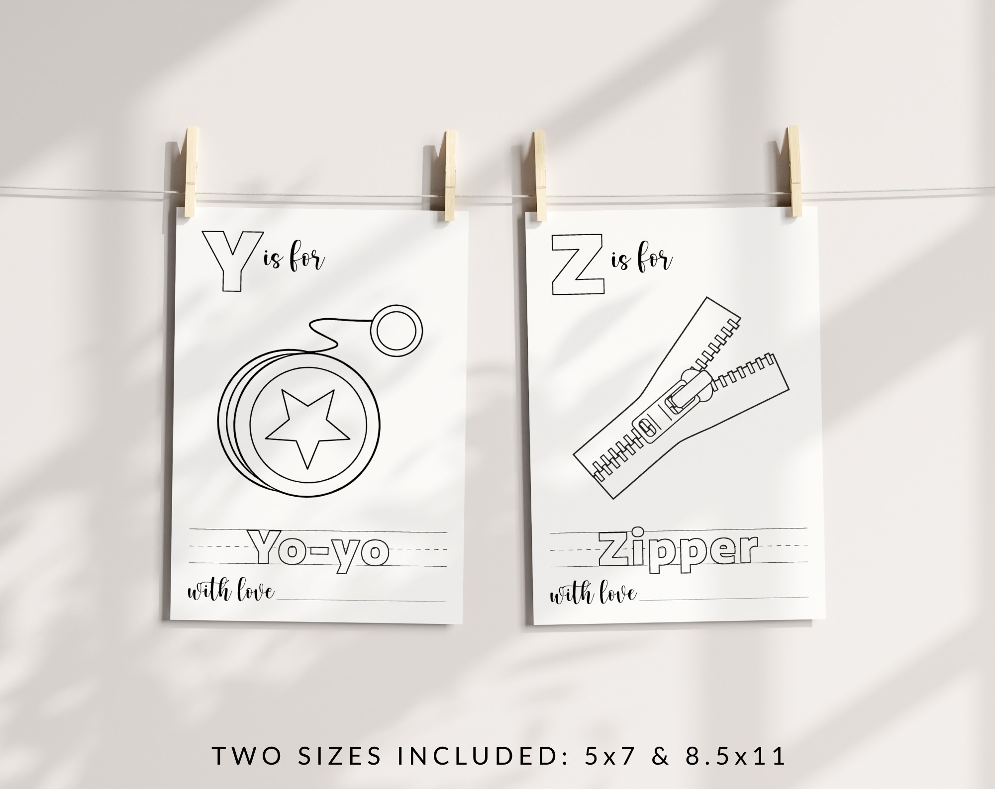 Baby's First ABC Book, Coloring Pages, Baby Shower Activity, Printable File, 2 Sizes Included Baby's First ABC Book, Coloring Pages, Baby Shower Activity, Printable File, 2 Sizes Included