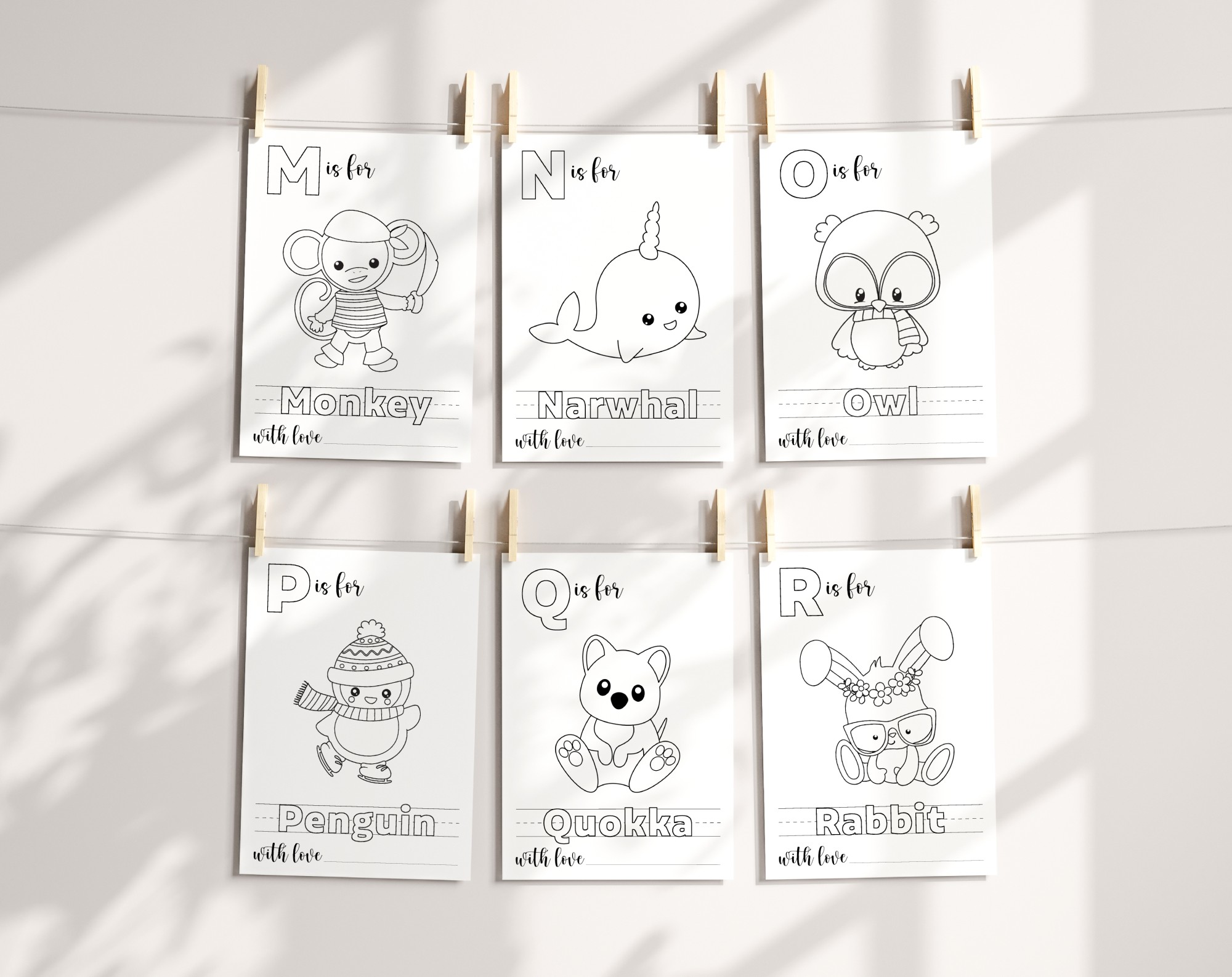 Baby's First Animals ABC Book, Coloring Pages, Baby Shower Activity, Printable File, 2 Sizes Included Baby's First Animals ABC Book, Coloring Pages, Baby Shower Activity, Printable File, 2 Sizes Included