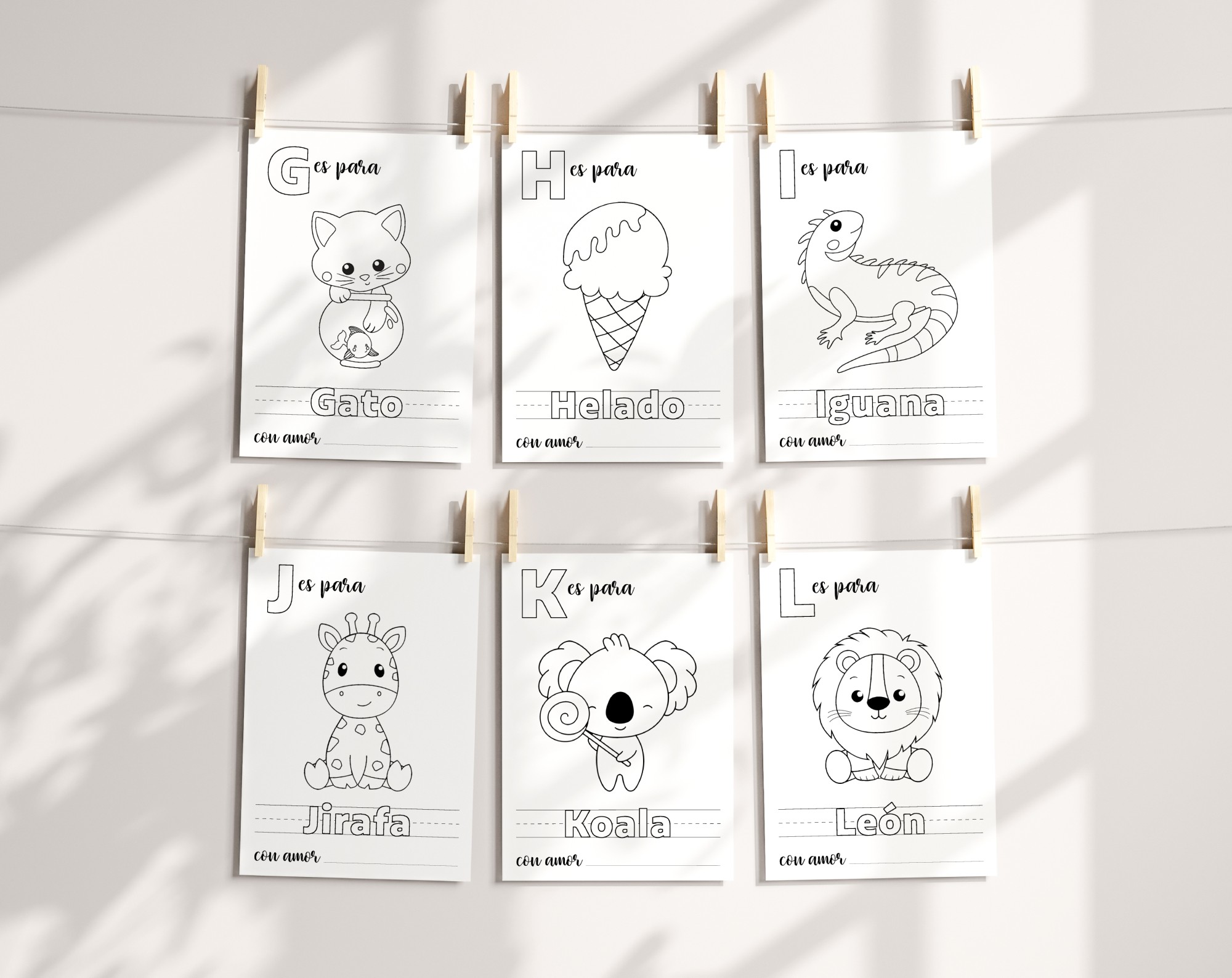 Spanish Baby's First ABC Book, Coloring Pages, Baby Shower Activity, Printable File, 2 Sizes Included Spanish Baby's First ABC Book, Coloring Pages, Baby Shower Activity, Printable File, 2 Sizes Included