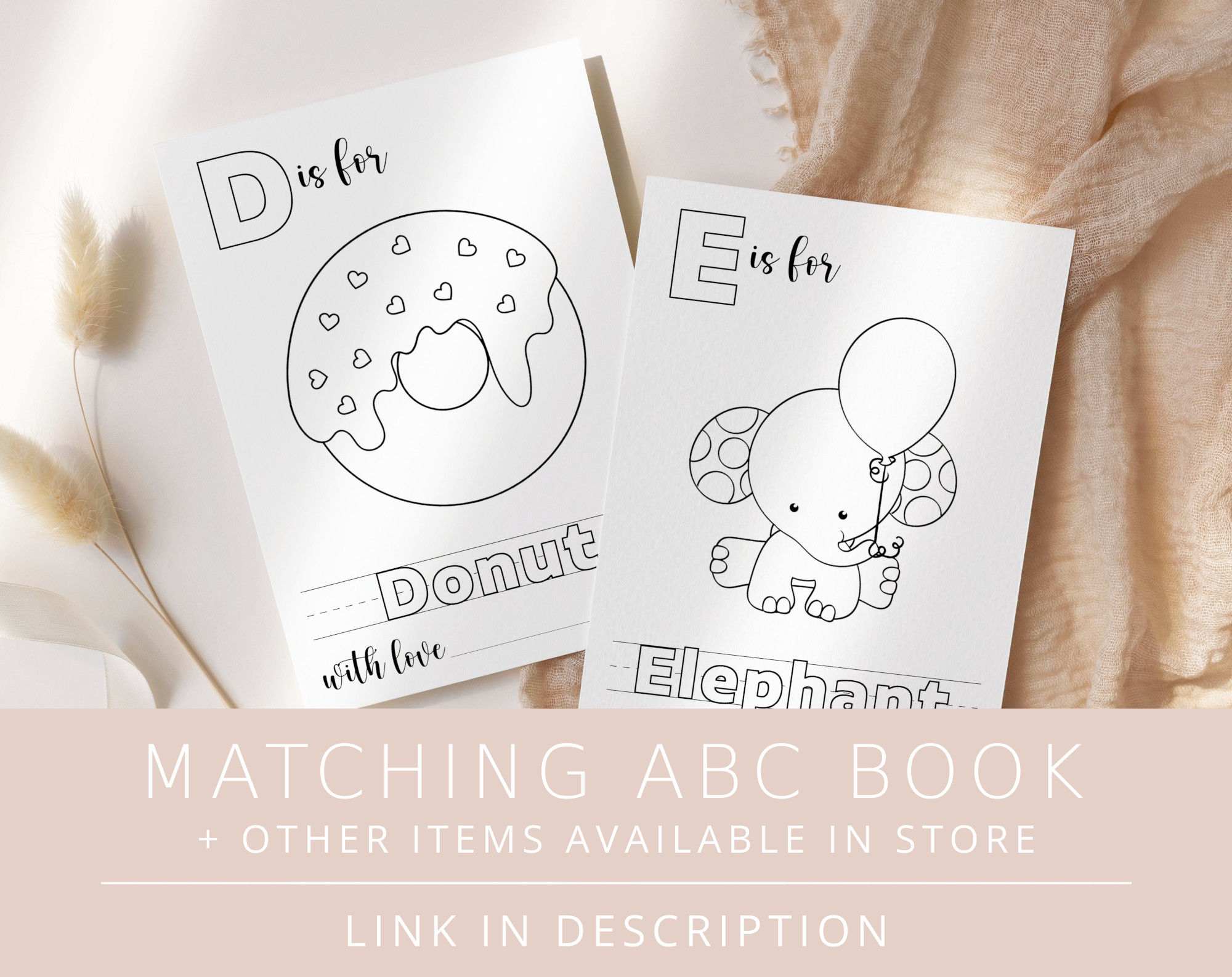 Baby's First 123 Book, Coloring Pages, Baby Shower Activity, Printable File, 2 Sizes Included