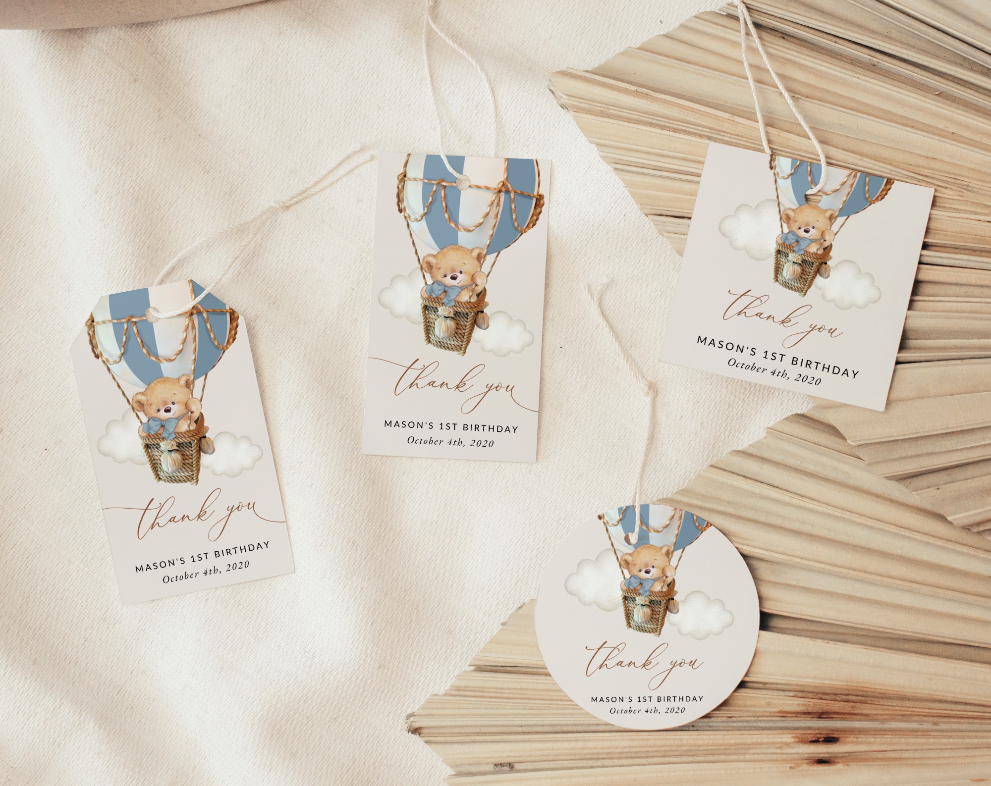 Bear in Blue Balloon Favor Tags, Gift Tags, First Birthday, Boy Birthday, Printable File, Edit Yourself, SH80 Bear in Blue Balloon Favor Tags, Gift Tags, First Birthday, Boy Birthday, Printable File, Edit Yourself, SH80