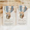 Bear in Blue Balloon Favor Tags, Gift Tags, First Birthday, Boy Birthday, Printable File, Edit Yourself, SH80