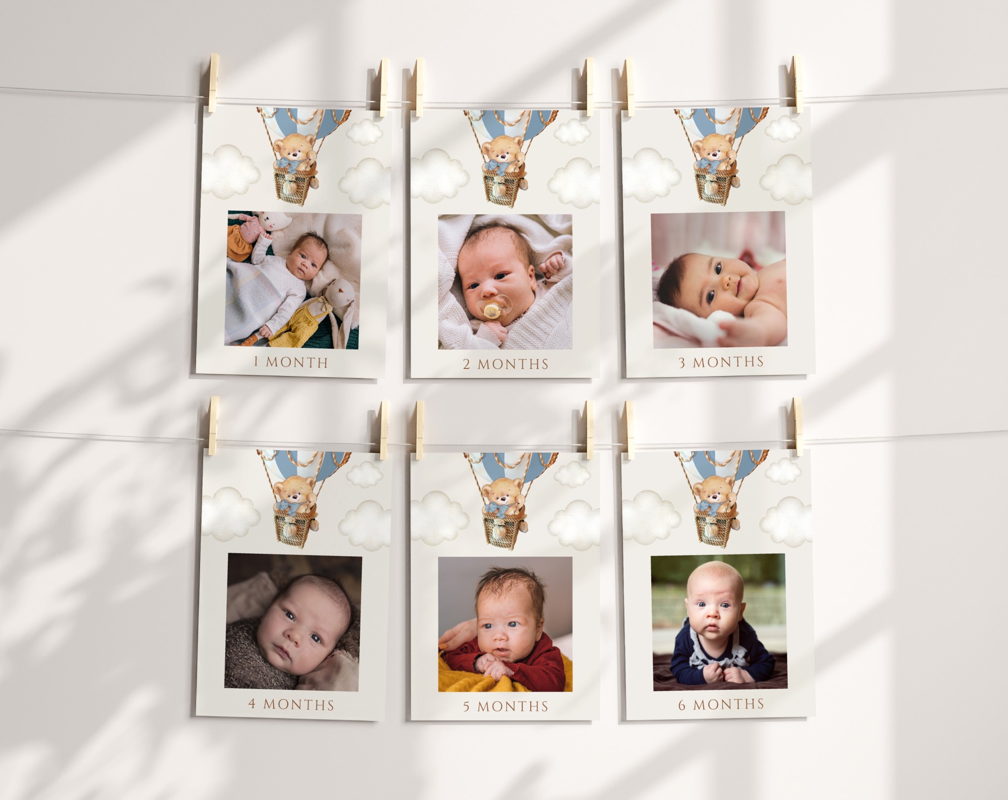 Bear in Blue Balloon First Year Photos, First Birthday, Boy Birthday, Printable File, Edit Yourself, SH80 Bear in Blue Balloon First Year Photos, First Birthday, Boy Birthday, Printable File, Edit Yourself, SH80