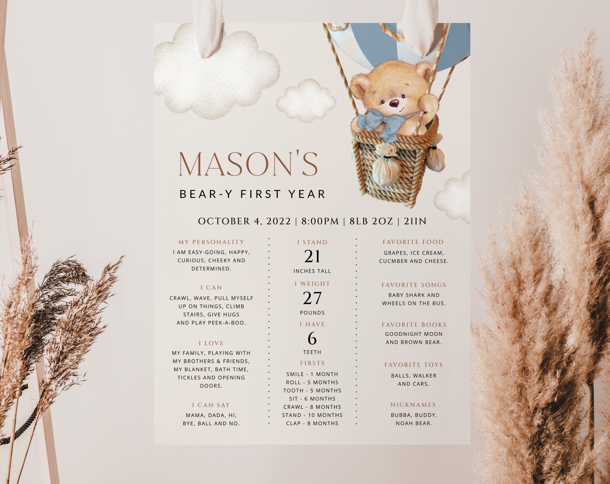 Bear in Blue Balloon Milestone Sign, Birthday Sign, First Birthday, Boy Birthday, Printable File, Edit Yourself, SH80 Bear in Blue Balloon Milestone Sign, Birthday Sign, First Birthday, Boy Birthday, Printable File, Edit Yourself, SH80