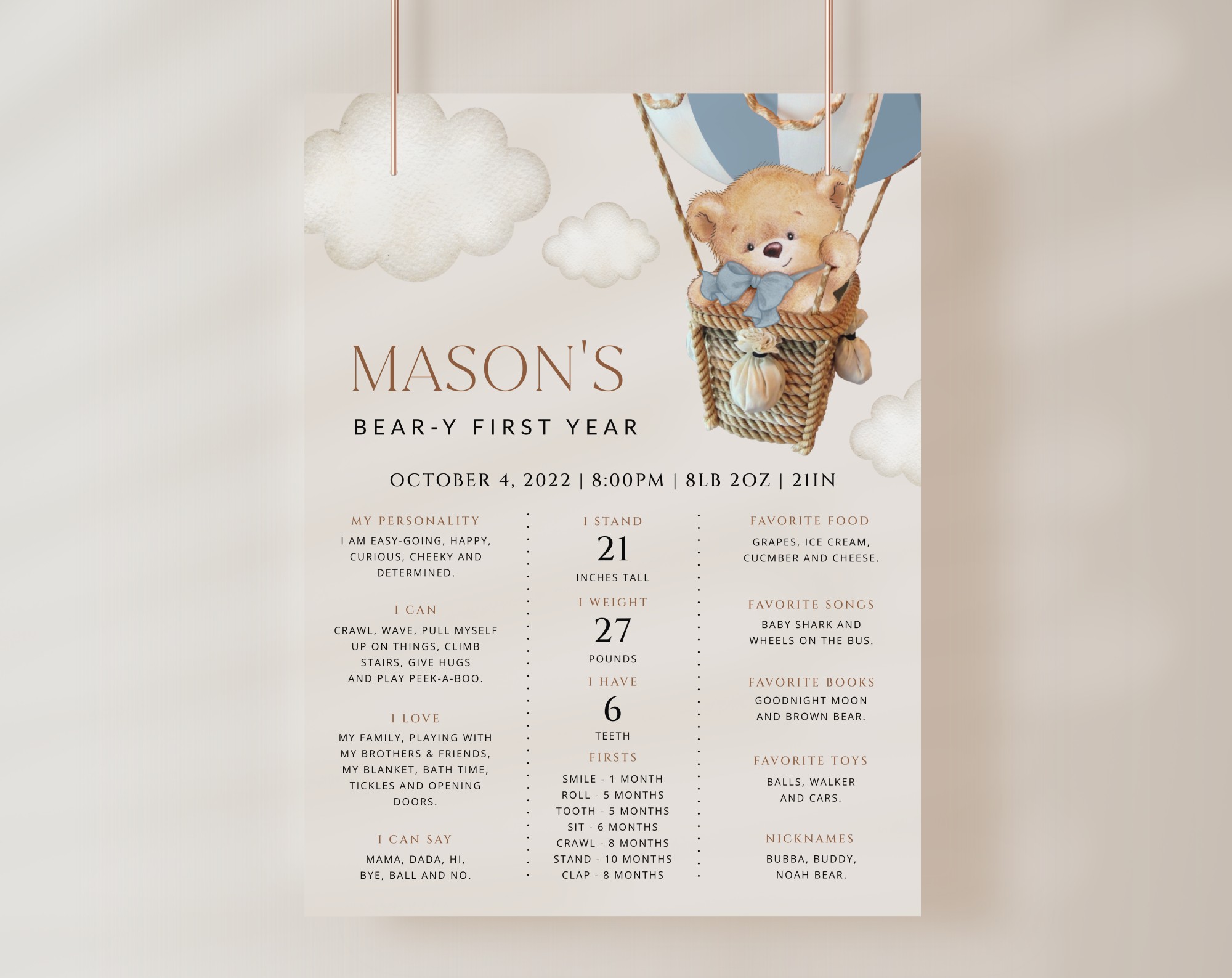 Bear in Blue Balloon Milestone Sign, Birthday Sign, First Birthday, Boy Birthday, Printable File, Edit Yourself, SH80 Bear in Blue Balloon Milestone Sign, Birthday Sign, First Birthday, Boy Birthday, Printable File, Edit Yourself, SH80