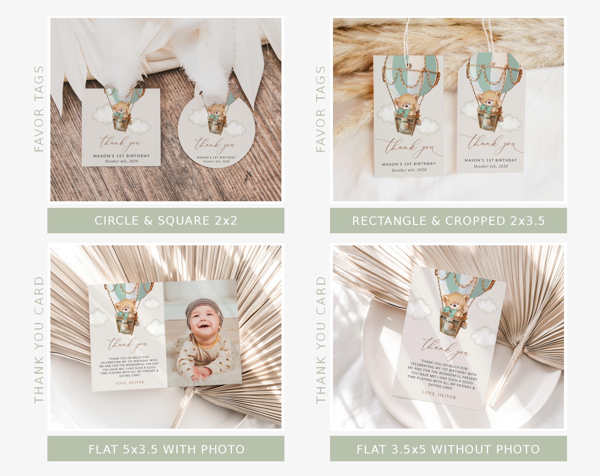 Bear in Green Balloon First Birthday Bundle, Boy Birthday, Printable File, Edit Yourself, SH81 Bear in Green Balloon First Birthday Bundle, Boy Birthday, Printable File, Edit Yourself, SH81