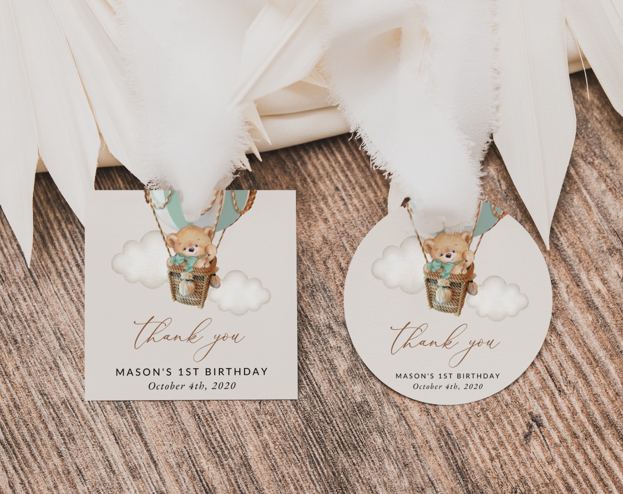 Bear in Green Balloon Favor Tags, Gift Tags, First Birthday, Boy Birthday, Printable File, Edit Yourself, SH81 Bear in Green Balloon Favor Tags, Gift Tags, First Birthday, Boy Birthday, Printable File, Edit Yourself, SH81