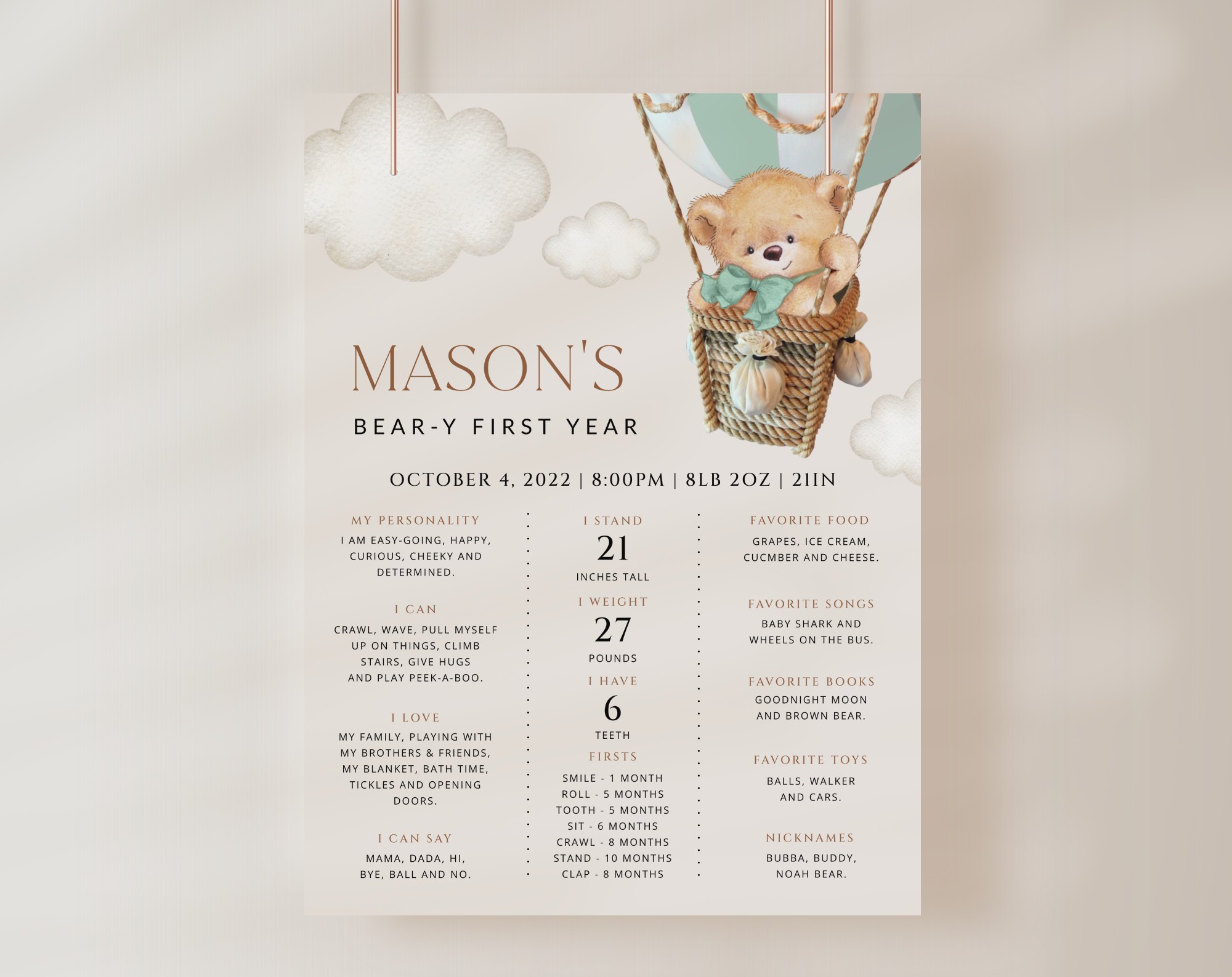 Bear in Green Balloon Milestone Sign, Birthday Sign, First Birthday, Boy Birthday, Printable File, Edit Yourself, SH81 Bear in Green Balloon Milestone Sign, Birthday Sign, First Birthday, Boy Birthday, Printable File, Edit Yourself, SH81