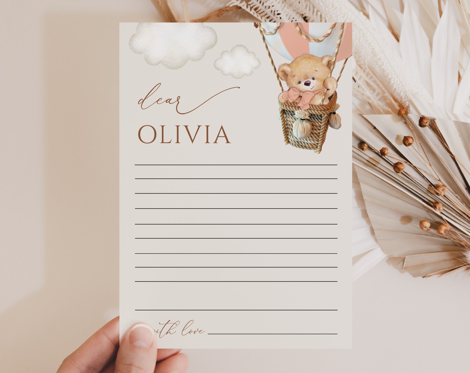 Bear in Pink Balloon Time Capsule, First Birthday, Girl Birthday, Printable File, Edit Yourself, SH82 Bear in Pink Balloon Time Capsule, First Birthday, Girl Birthday, Printable File, Edit Yourself, SH82