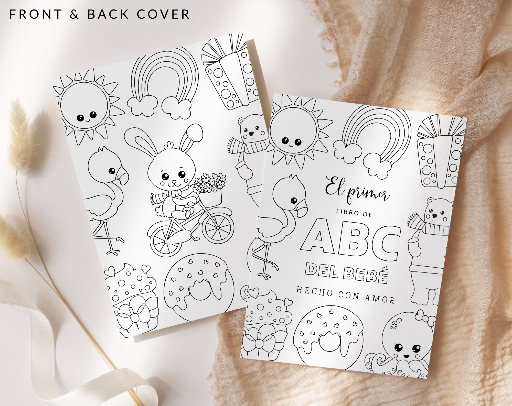 Spanish Baby's First ABC Book, Blank ABC Book, Draw Your Own, Baby Shower Activity, Printable File, 2 Sizes Included Spanish Baby's First ABC Book, Blank ABC Book, Draw Your Own, Baby Shower Activity, Printable File, 2 Sizes Included