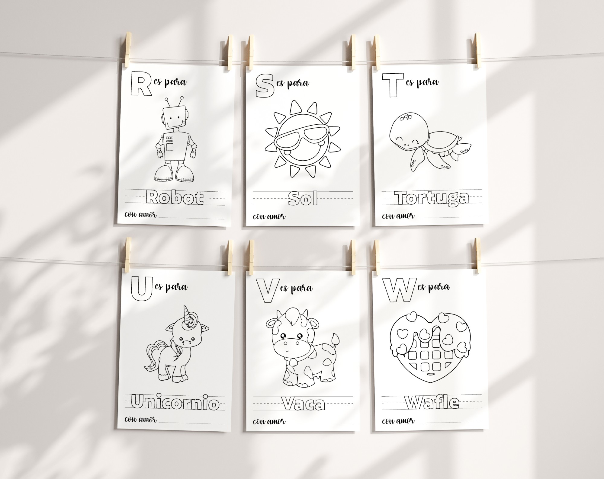 Spanish Baby's First ABC Book, Coloring Pages, Baby Shower Activity, Printable File, 2 Sizes Included Spanish Baby's First ABC Book, Coloring Pages, Baby Shower Activity, Printable File, 2 Sizes Included