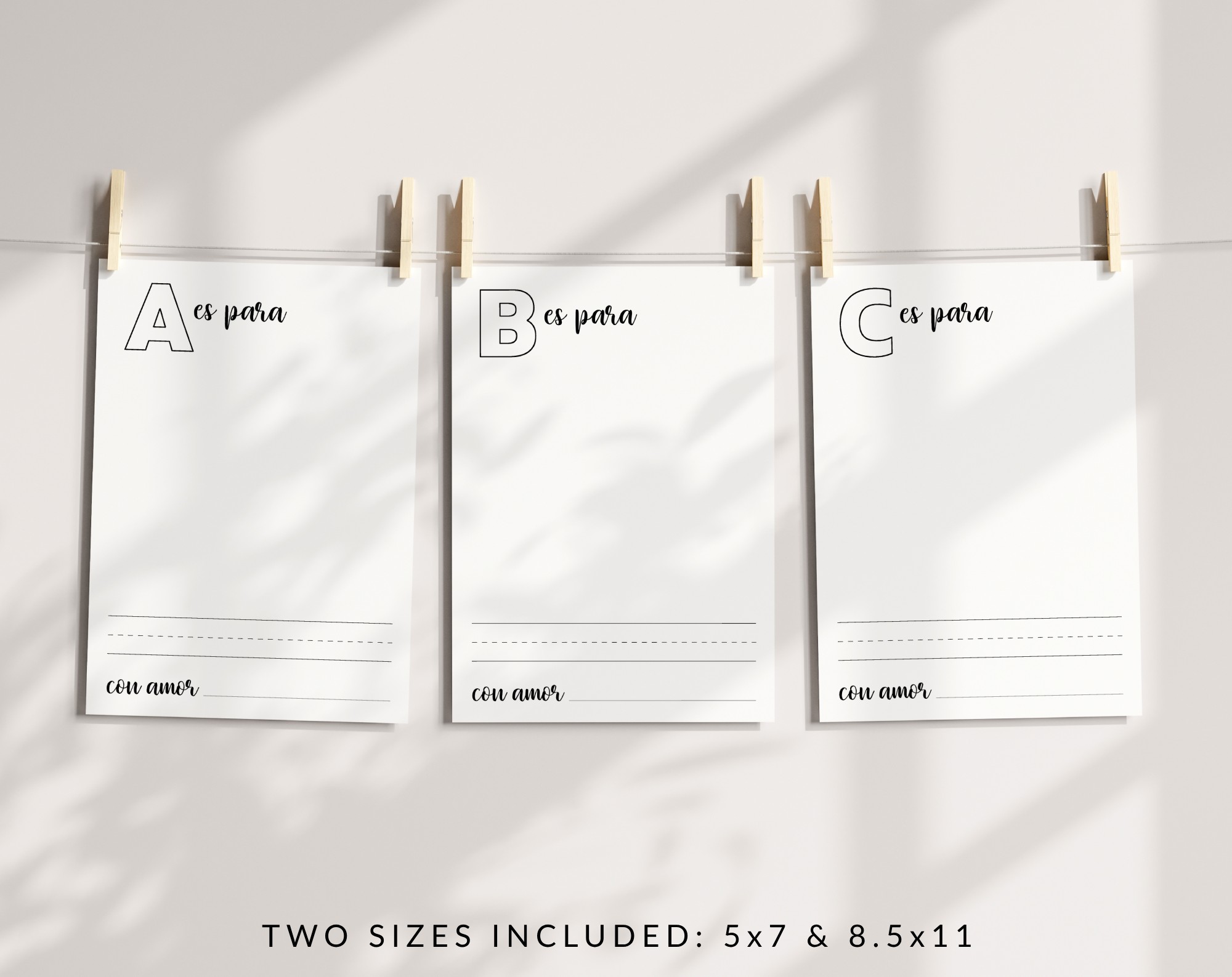 Spanish Baby's First ABC Book, Blank Version, Draw Your Own, Baby Shower Activity, Printable File, 2 Sizes Included Spanish Baby's First ABC Book, Blank Version, Draw Your Own, Baby Shower Activity, Printable File, 2 Sizes Included