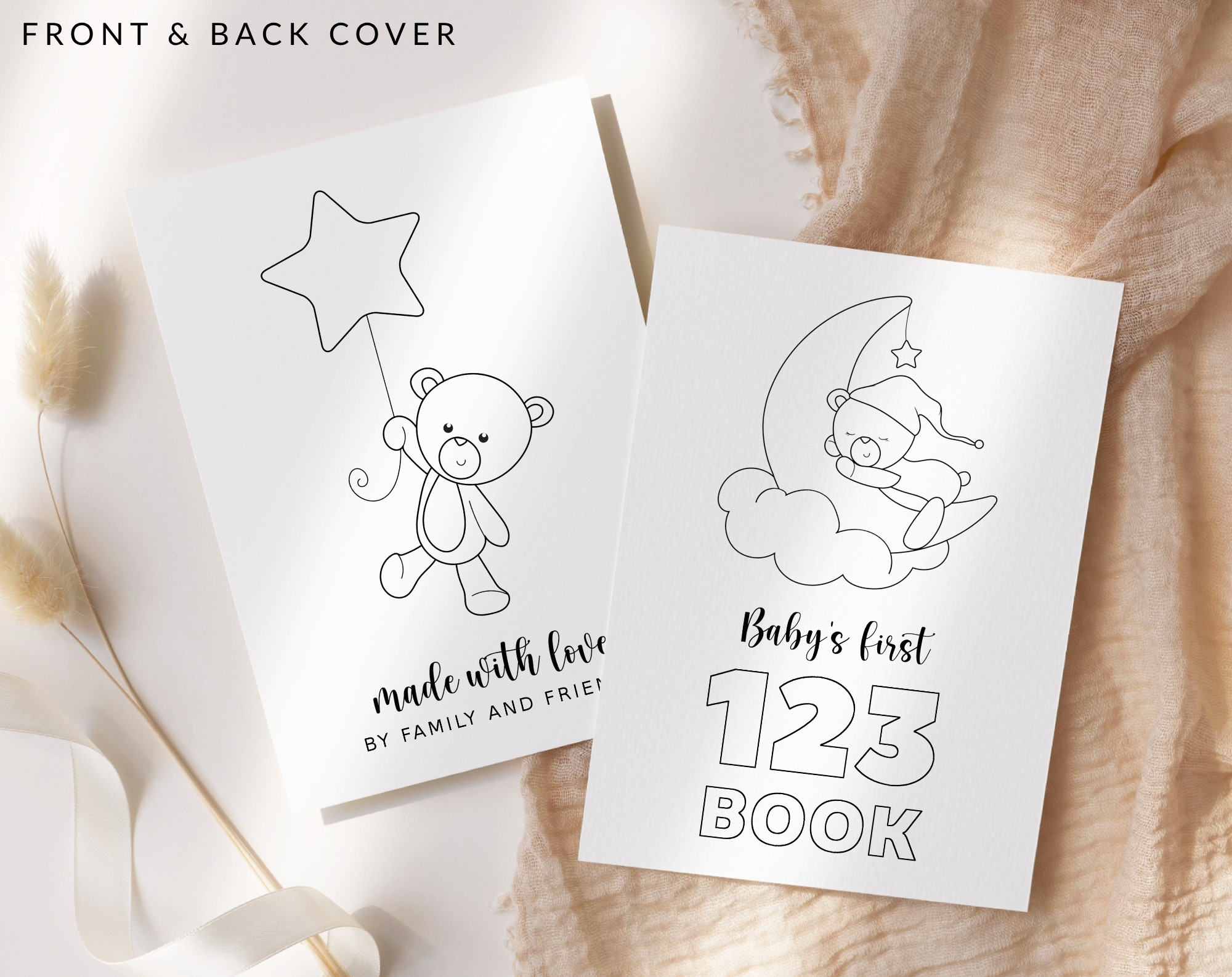 Baby's First 123 Book, Blank Version, Draw Your Own, Baby Shower Activity, Printable File, 2 Sizes Included Baby's First 123 Book, Blank Version, Draw Your Own, Baby Shower Activity, Printable File, 2 Sizes Included